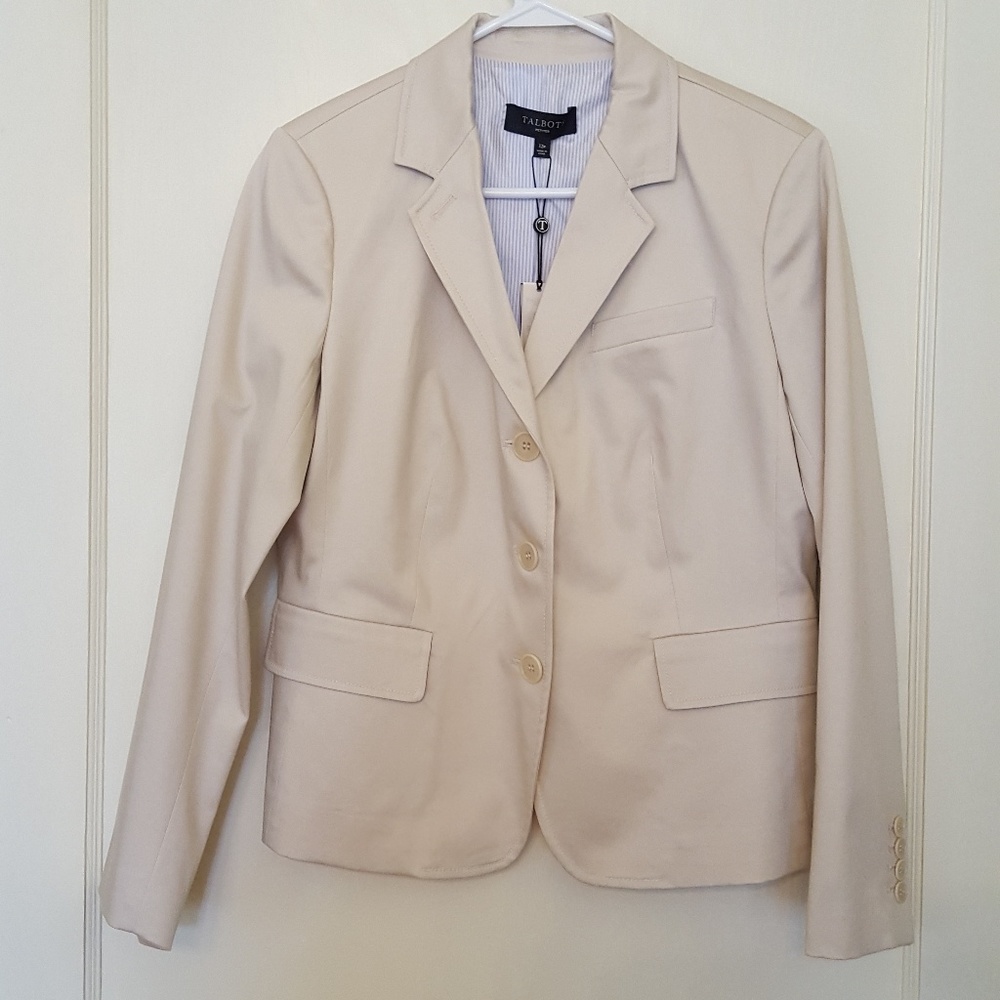 Talbots tan suit jacket 3 button 12P